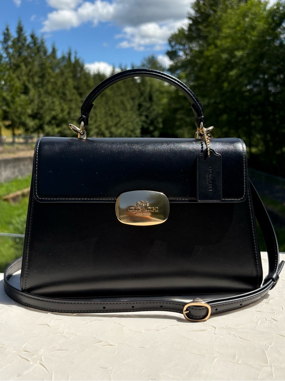 COACH Eliza Top Handle Bag In Black CP006